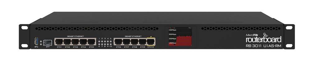 Mikrotik Mikrotik  RB3011UiAS-RM 10 Port Gigabit Ethernet 1 Port 1.25G SFP  Router Firewall - görsel 2