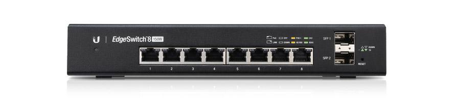 UBNT EgeSwitch 8 150W UBNT ES-8-150W - UBNT Edge Switch 8-150W 8 Port 2 SFP Gigabit Yönetilebilir PoE Switch - görsel 2