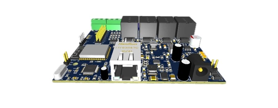 NetRelay IoT Development Board 4 Röle (PoE-Ethernet-WiFi Lan Relay) Geliştirme Kartı (Adaptörlü)