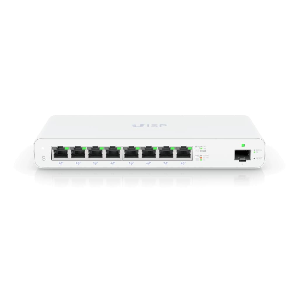 UBNT UISP-S - UISP Switch 8 Port 24V 110W PoE Yönetilebilir Switch