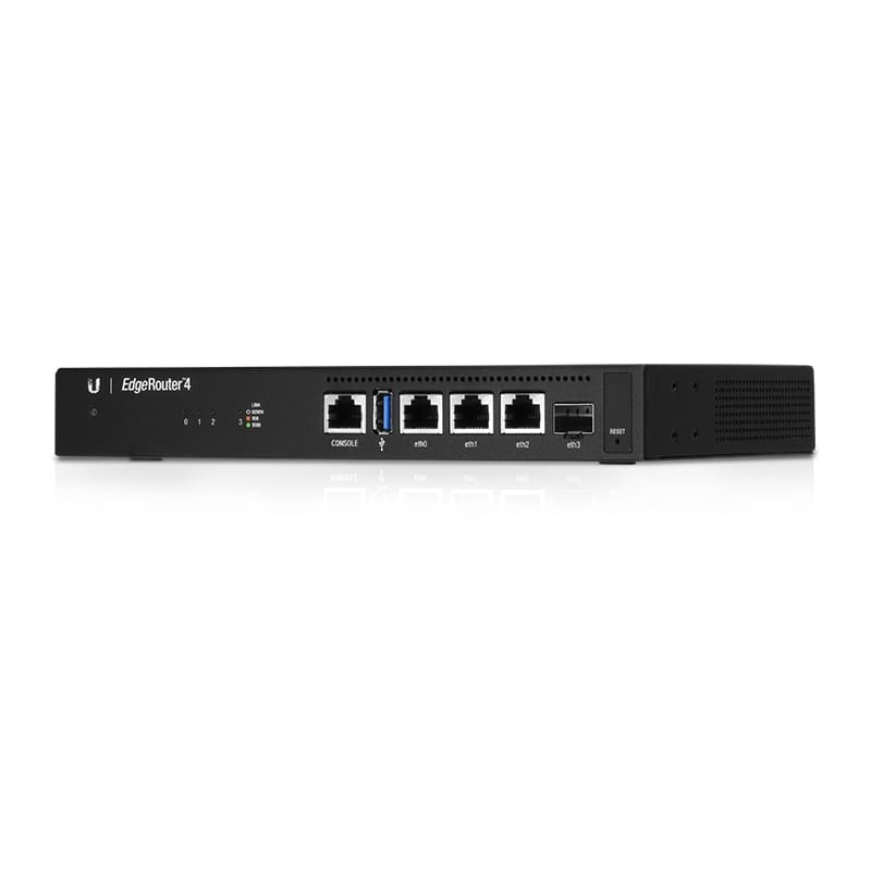 UBNT EdgeRouter 4 (ER-4) – 4 Gbps Throughput, 3 Gigabit RJ45 ve 1 SFP Portlu Profesyonel Router