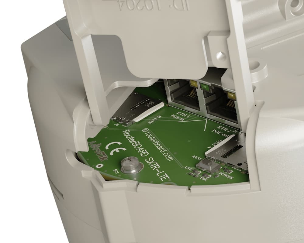 MikroTik SXT LTE6 (2023) | LTE Cat 6, Çift Micro-SIM, 2× Ethernet (PoE-in/PoE-out), Dış Mekan LTE Modem CPE