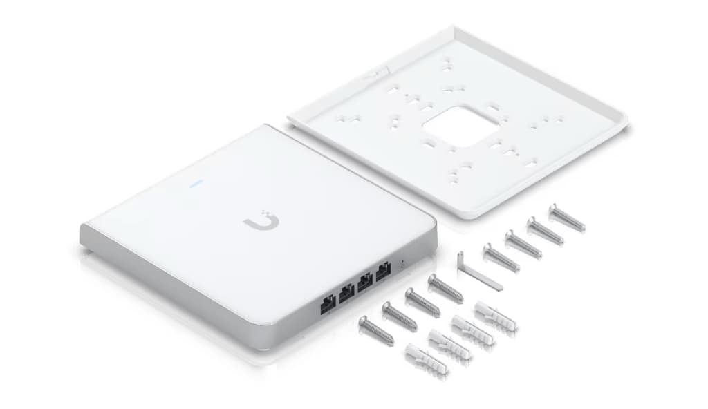 UBNT UniFi U6 Enterprise In-Wall U6-Enterprise-IW WiFi 6E 6 GHz Duvar Tipi AP – 10 Stream, 2.5 GbE, 4 Port Switch + PoE Out