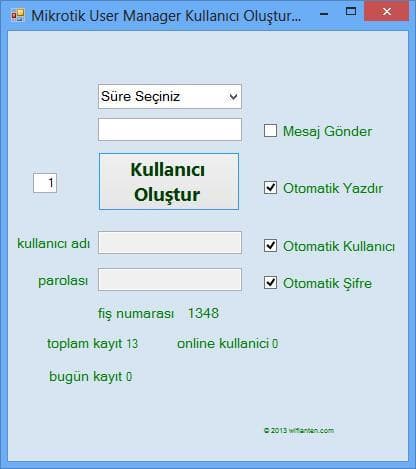 Mikrotik için Otomatik kullanıcı Oluşturma ve Barkod Yazıcı Programı