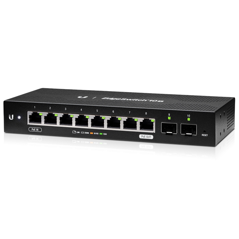 UBNT EdgeSwitch 10X (ES-10X) – 8 Gigabit RJ45, 2 SFP Portlu, 24V Pasif PoE Passthrough Destekli Ekonomik WISP Switch ürün fiyat/ fiyatı, satış, Hemen Al, Sepete Ekle