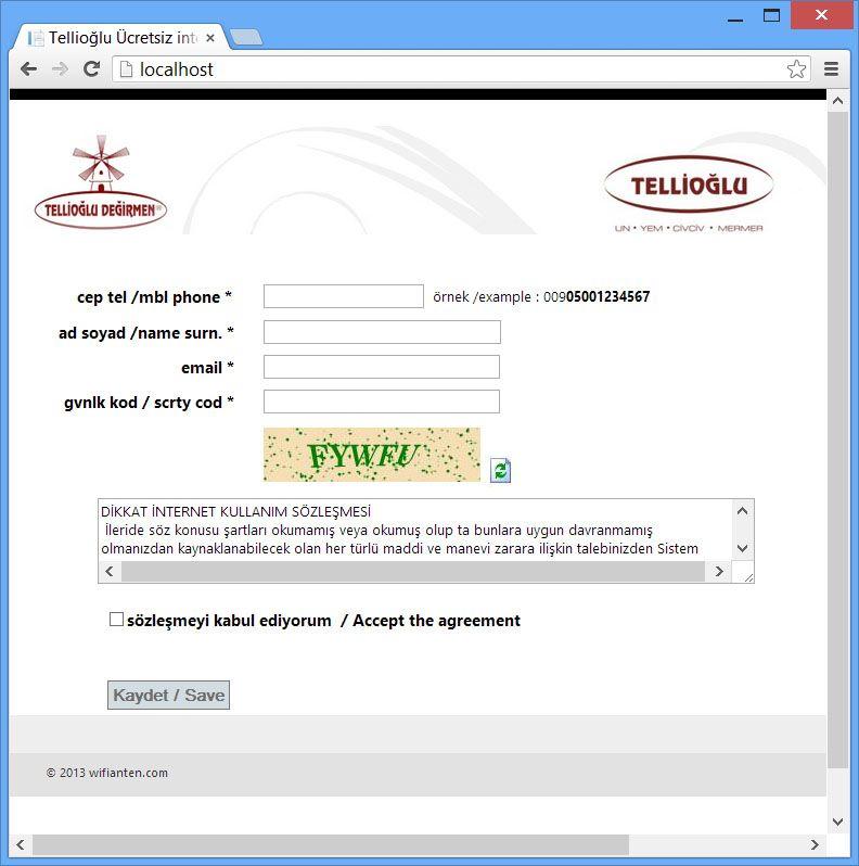 WifiAnten MikroTiK için Web Tabanlı Online Kullanıcı Oluştrma