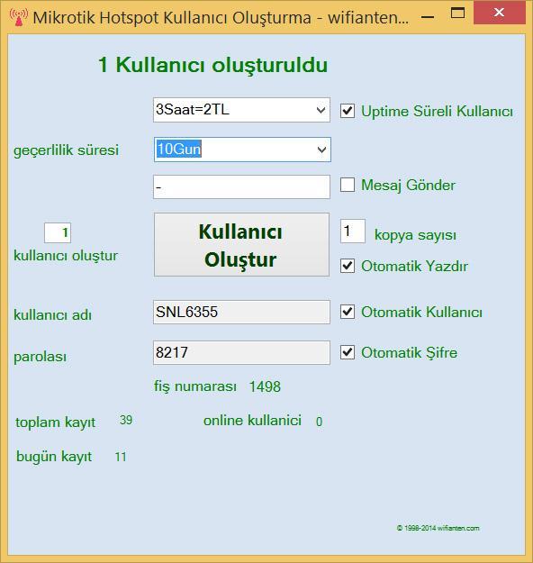Mikrotik için Otomatik kullanıcı Oluşturma ve Barkod Yazıcı Programı
